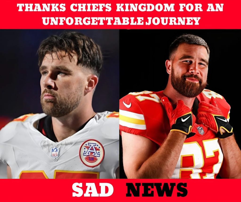 SAD NEWS: Travis Kelce shocked the world by officially announcing his retirement from the NFL. Standing at the post-game press conference, Kelce struggled to hold back tears as he addressed reporters and fans…Thanks Chiefs Kingdom for an Unforgettable Journey